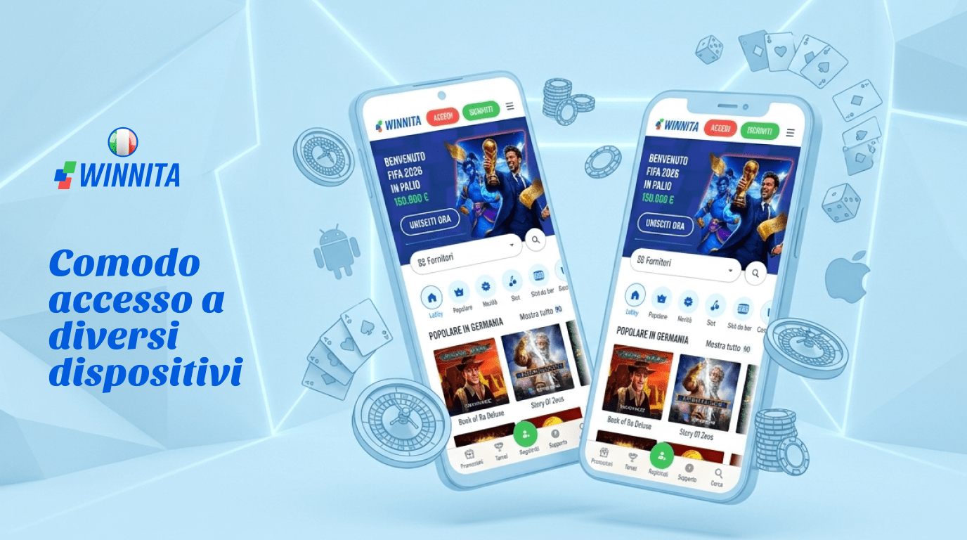 Winnita Casino Italia offre di utilizzare l'applicazione mobile