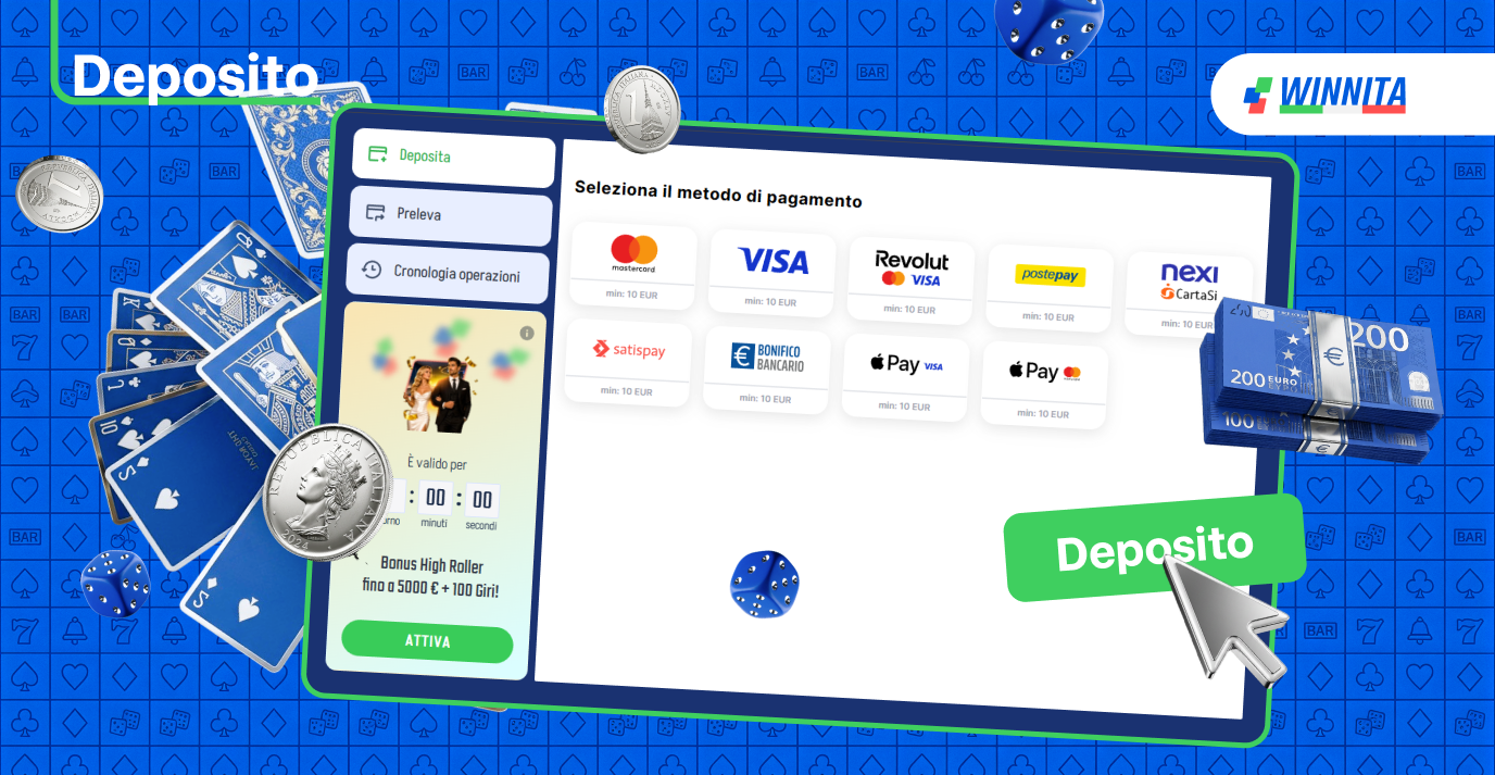 Effettua depositi in pochi semplici passaggi al Winnita Casino