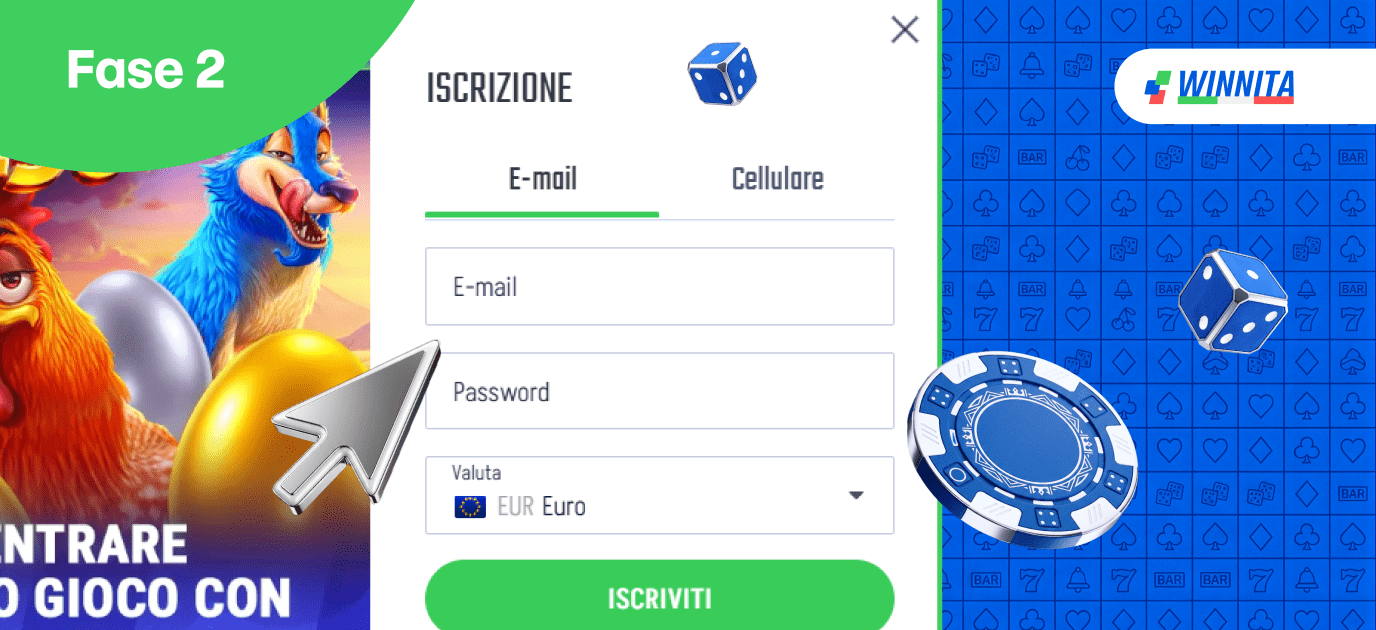 Per registrarti al Casinò Winnita compila i campi