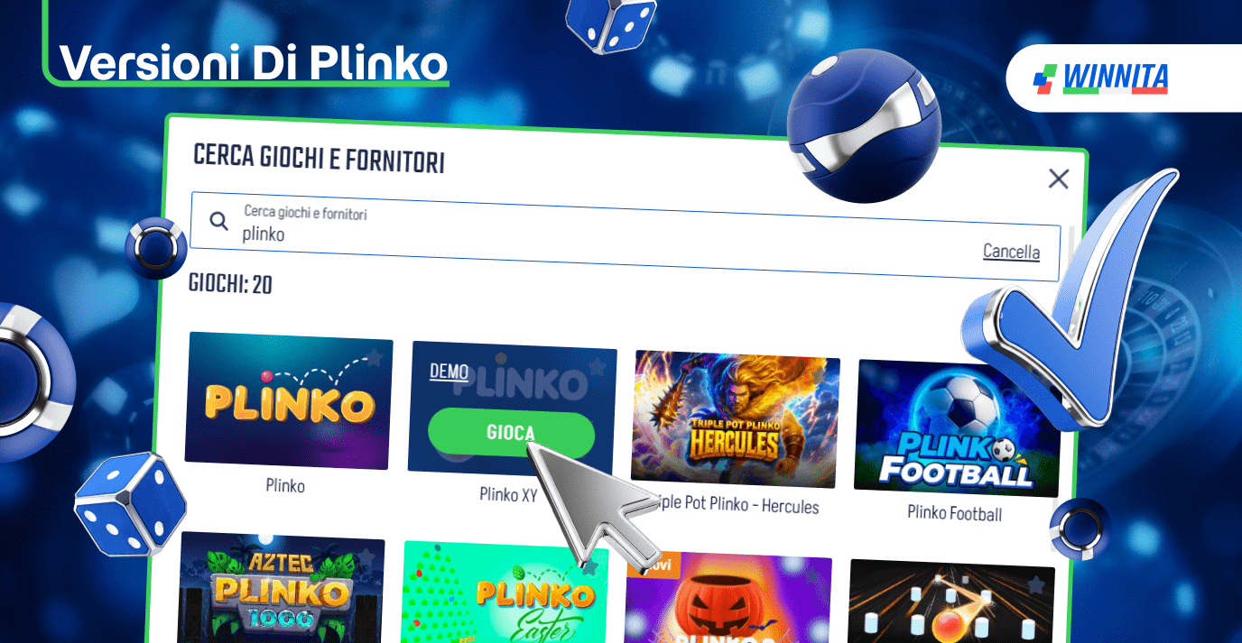 Al Winnita Casino sono disponibili diverse versioni di Plinko